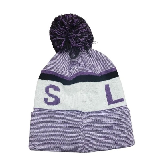 LA Lakers NBA Ultra Game Winter Cuffed Knit Pom Skull Cap Purple OSFM - Picture 6 of 12